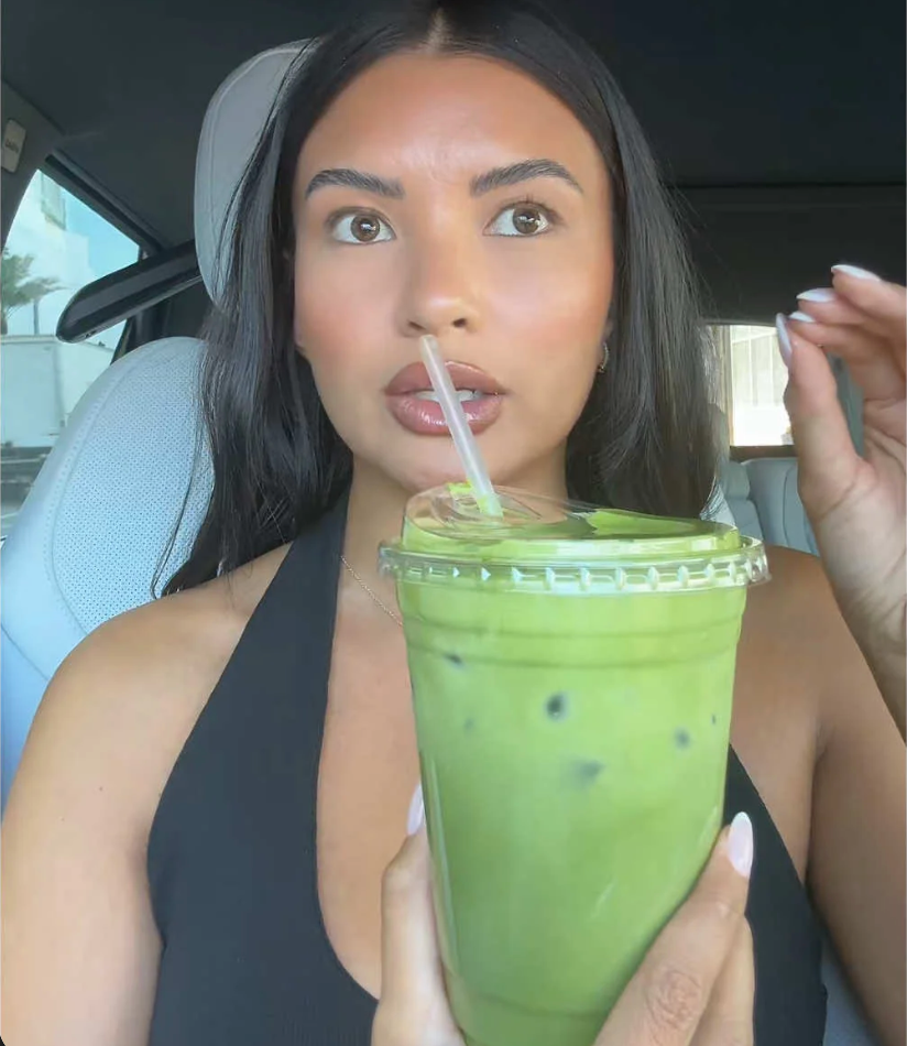Customer enjoying matcha