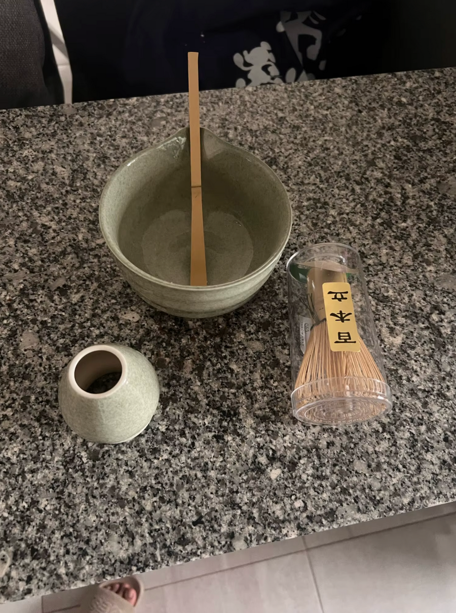 Customer enjoying matcha