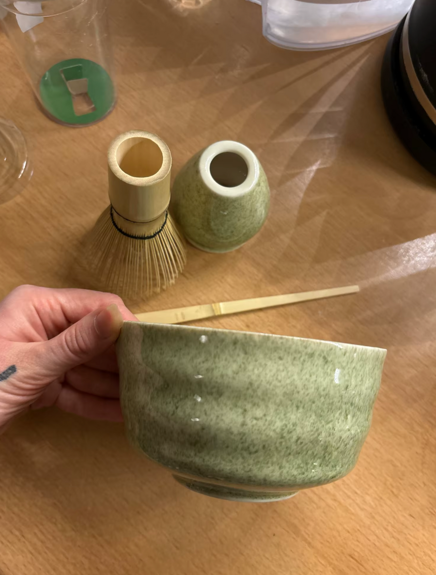 Customer enjoying matcha