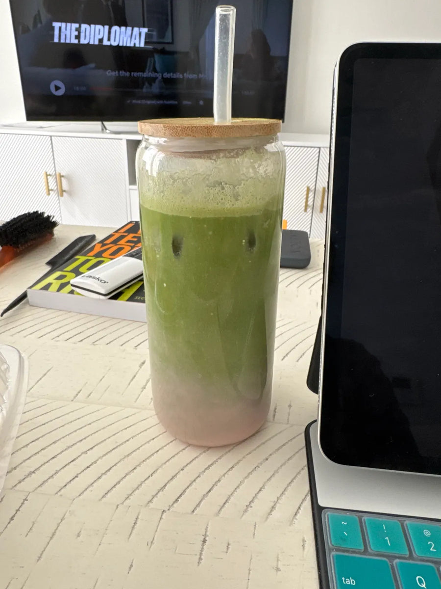 Customer enjoying matcha